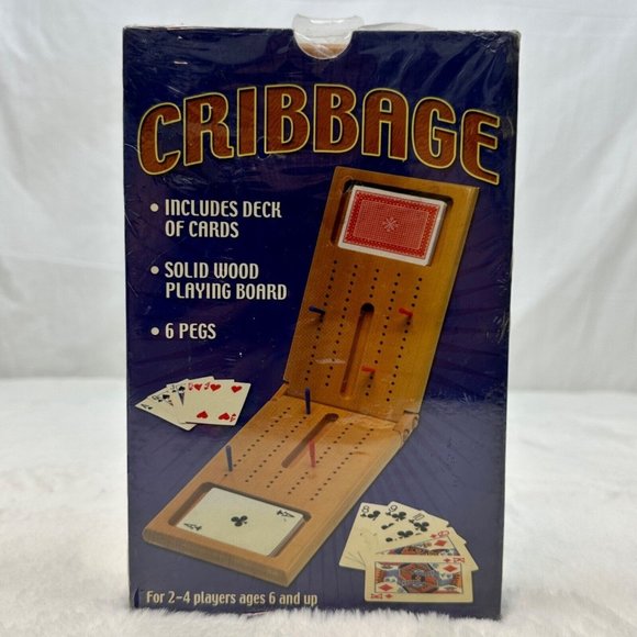 Wooden Folding Cribbage Board Card Game Barns & Noble New Sealed - Picture 1 of 6
